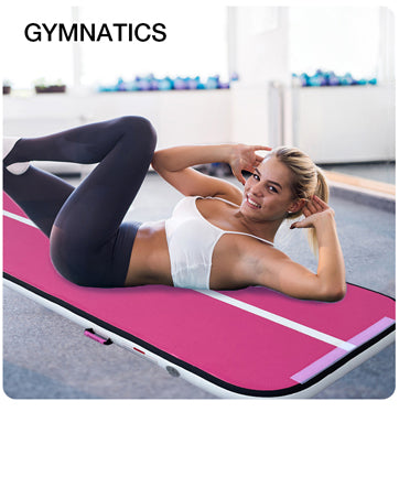 AKSPORT Gymnastics Air Mat Tumble Track Tumbling Mat Inflatable Floor Mats with Air Pump for Home Use/Tumble/Gym/Training/Cheerl