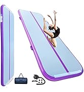AKSPORT Gymnastics Air Mat Tumble Track Tumbling Mat Inflatable Floor Mats with Air Pump for Home Use/Tumble/Gym/Training/Cheerl