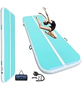AKSPORT Gymnastics Air Mat Tumble Track Tumbling Mat Inflatable Floor Mats with Air Pump for Home Use/Tumble/Gym/Training/Cheerl