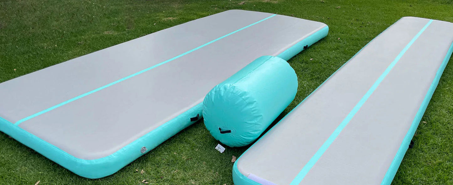 AKSPORT Gymnastics Air Mat Tumble Track Tumbling Mat Inflatable Floor Mats with Air Pump for Home Use/Tumble/Gym/Training/Cheerl