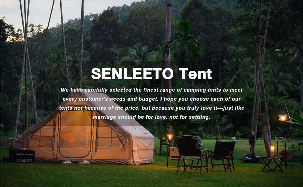 9.8' x 7' Inflatable Camping Tent,4 Season Blow up Tents for Camping, 4-6 Person Inflatable Tent with Jack Stove