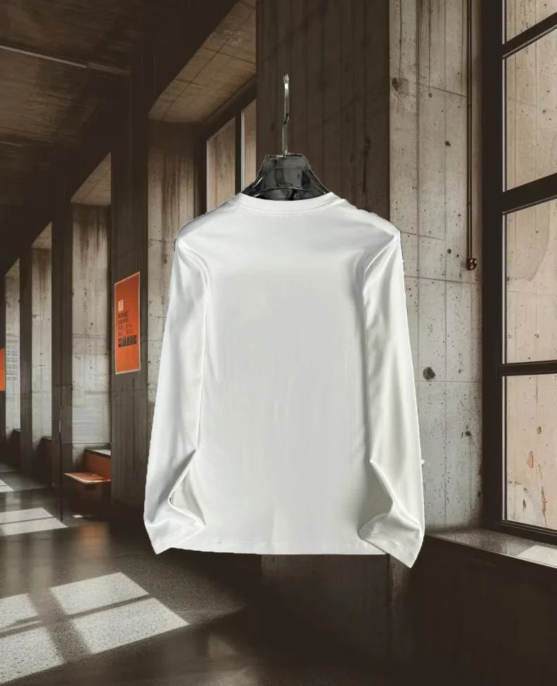 Rock musician print casual breathable long-sleeved pullover T-shirt for men and women, versatile T-shirt