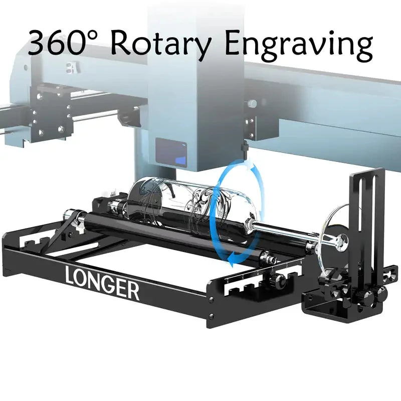 LONGER RAY5 10W LASER ENGRAVING MACHINE Quick Focus Wifi Control with 500mm(19.69inch) Honeycomb Panel and Rotary Roller