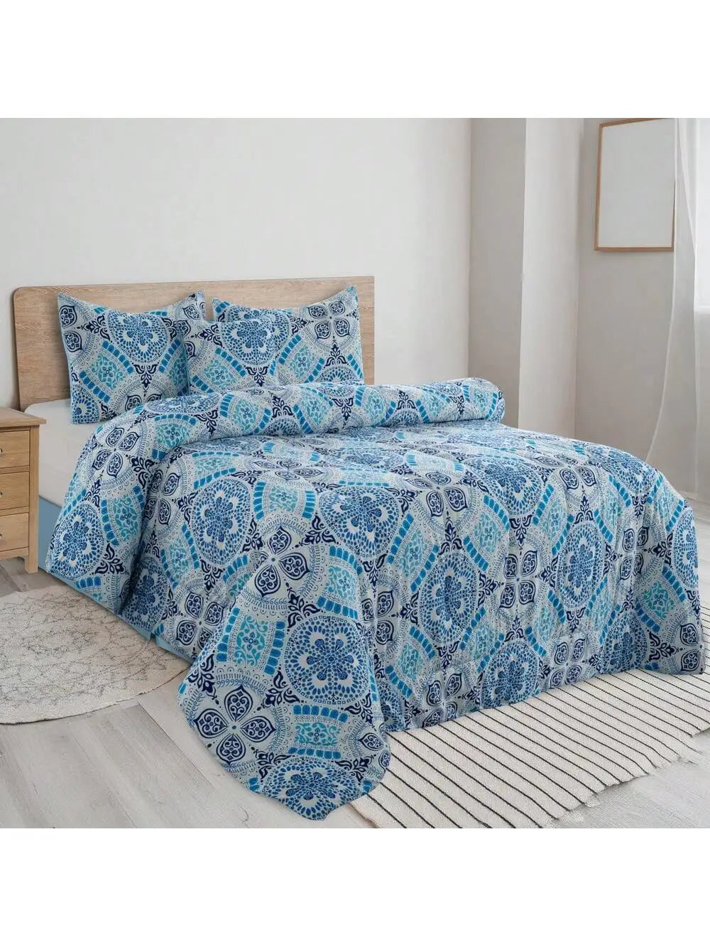 Lux Décor 5-Piece Reversible Comforter Set – Printed All-in-One Bed-in-a-Bag, Perfect for All-Season Bedding