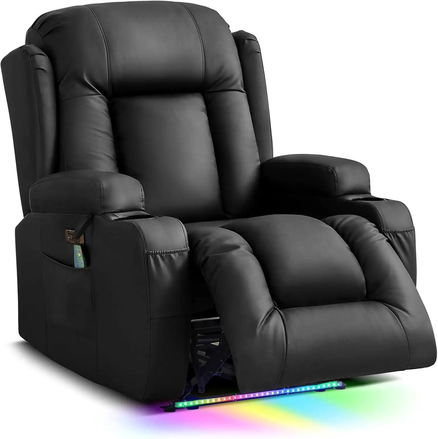 Power Loveseat Recliner Sofa Home Theater Seating with Console Electric Recliner RV Sofa with USB And Outlets Massage And Heat