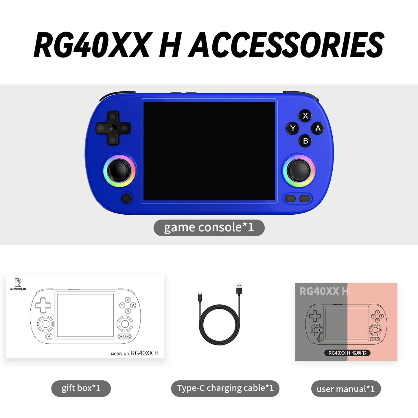 ANBERNIC RG CubeXX & RG40XX H & RG35XX H Retro Handheld Game Console H700 Linux 64-bit 5000 Video Games Supports WIFI Bluetooth