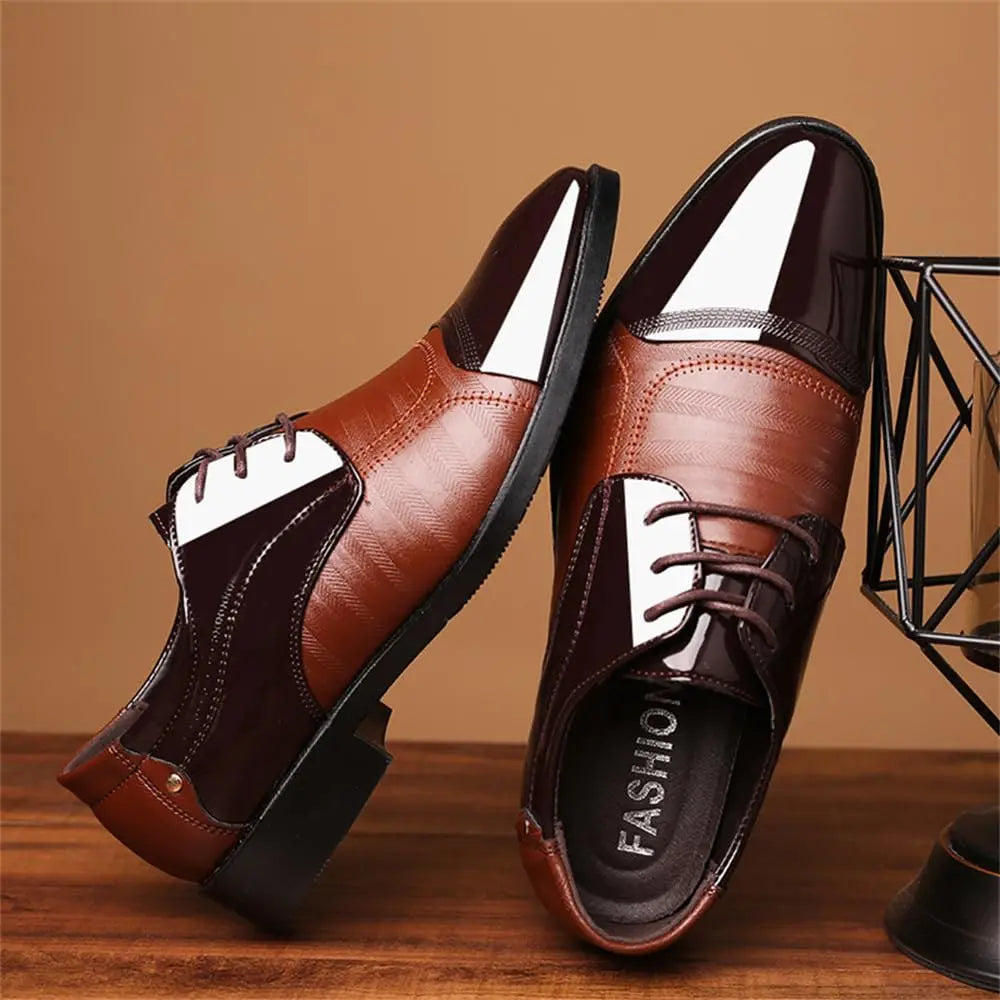 Men's Dress Shoes Business Oxfords Patent Leather Dress Shoes Classic Loafers Formal Derby Shoes For Men