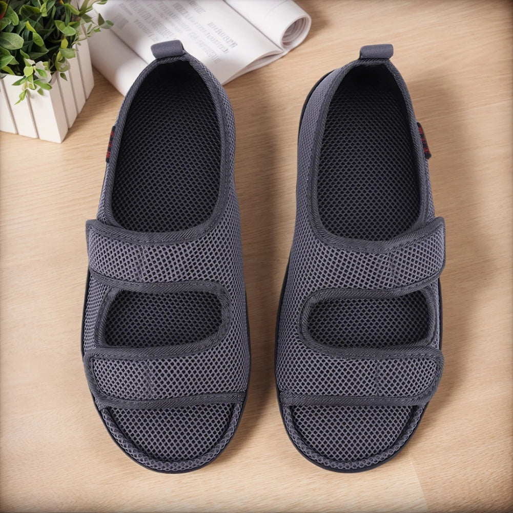 Diabetic Sandals Breathable Summer Walking Sandals Anti-Slip Soft Elderly Sandals for Elderly Swelling Sensitive Feet