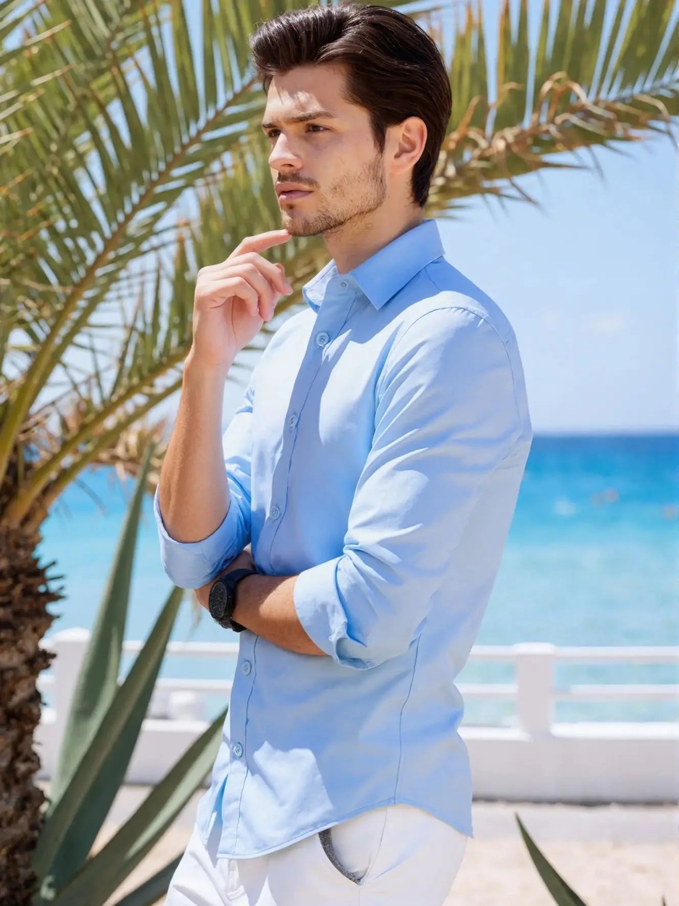 Men's Ultra-Stretch Shirt - High-Quality Silky Business Formal Long-Sleeve Shirt for Social and Casual Wear