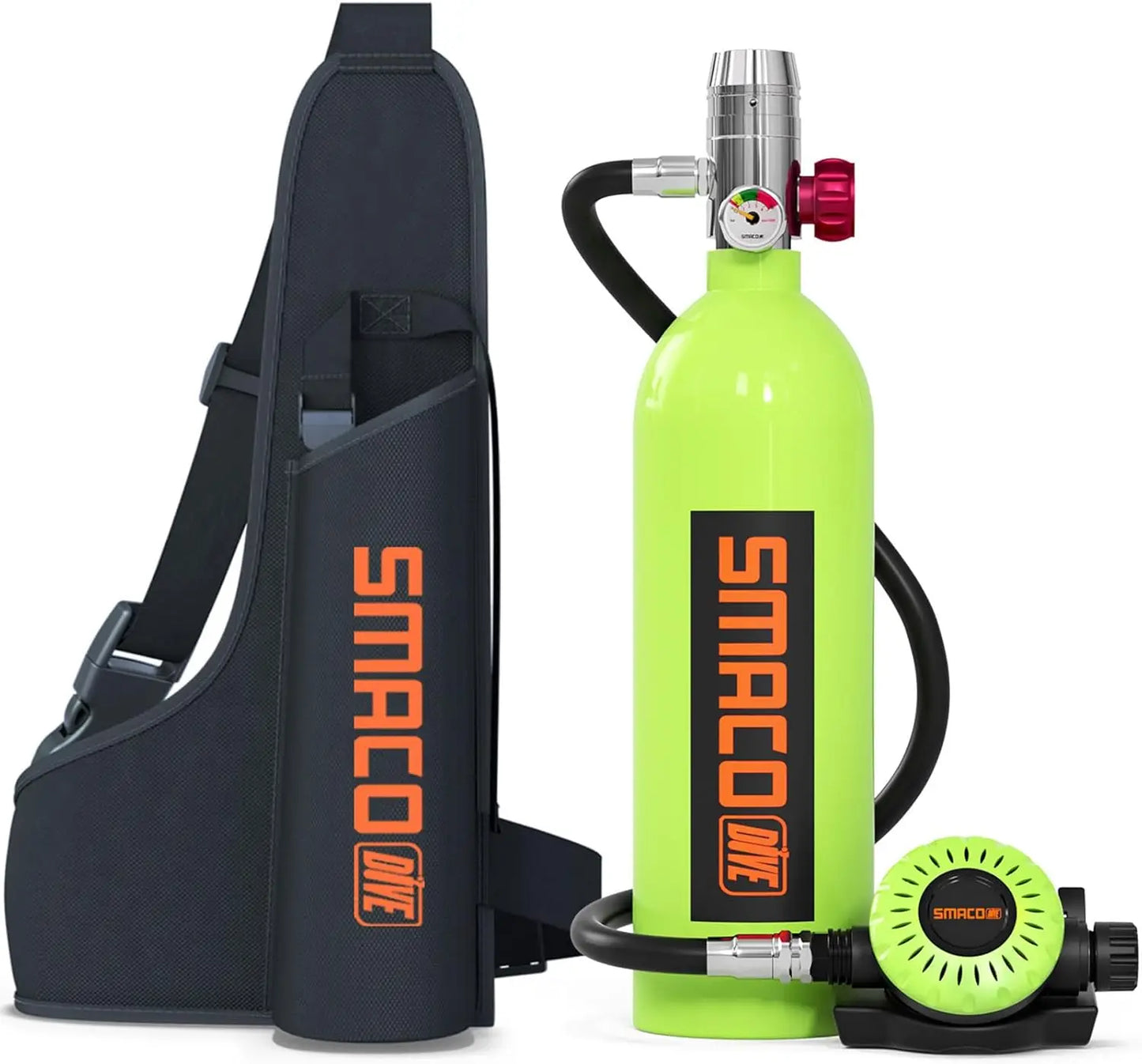 SMACO Portable Scuba Tank Kit 1L Capacity, 15-20 Minute Air Dive Time Lung Tank