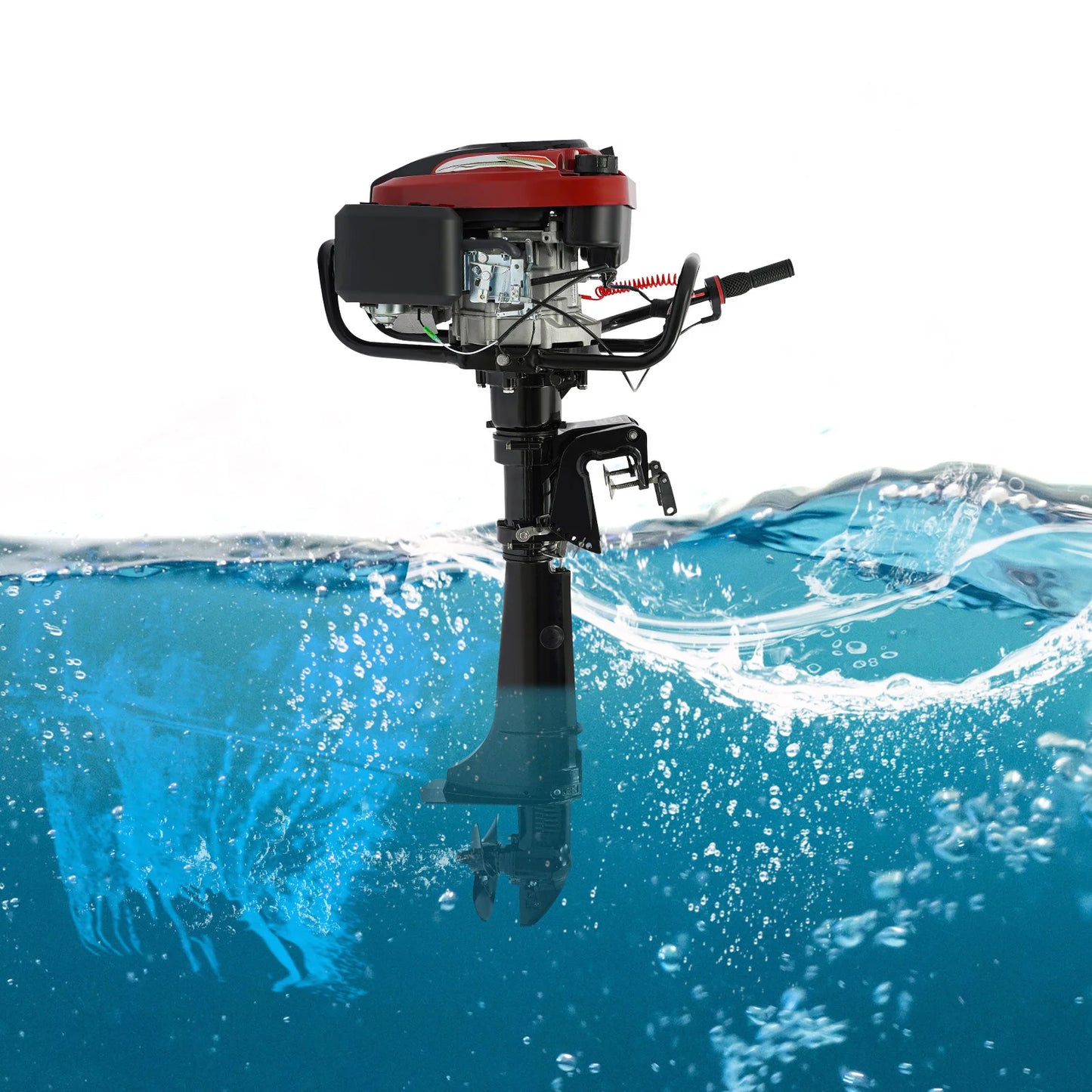 4-Stroke 7HP 196CC Outboard Motor Air Cooling Engine CDI System with Long Shaft