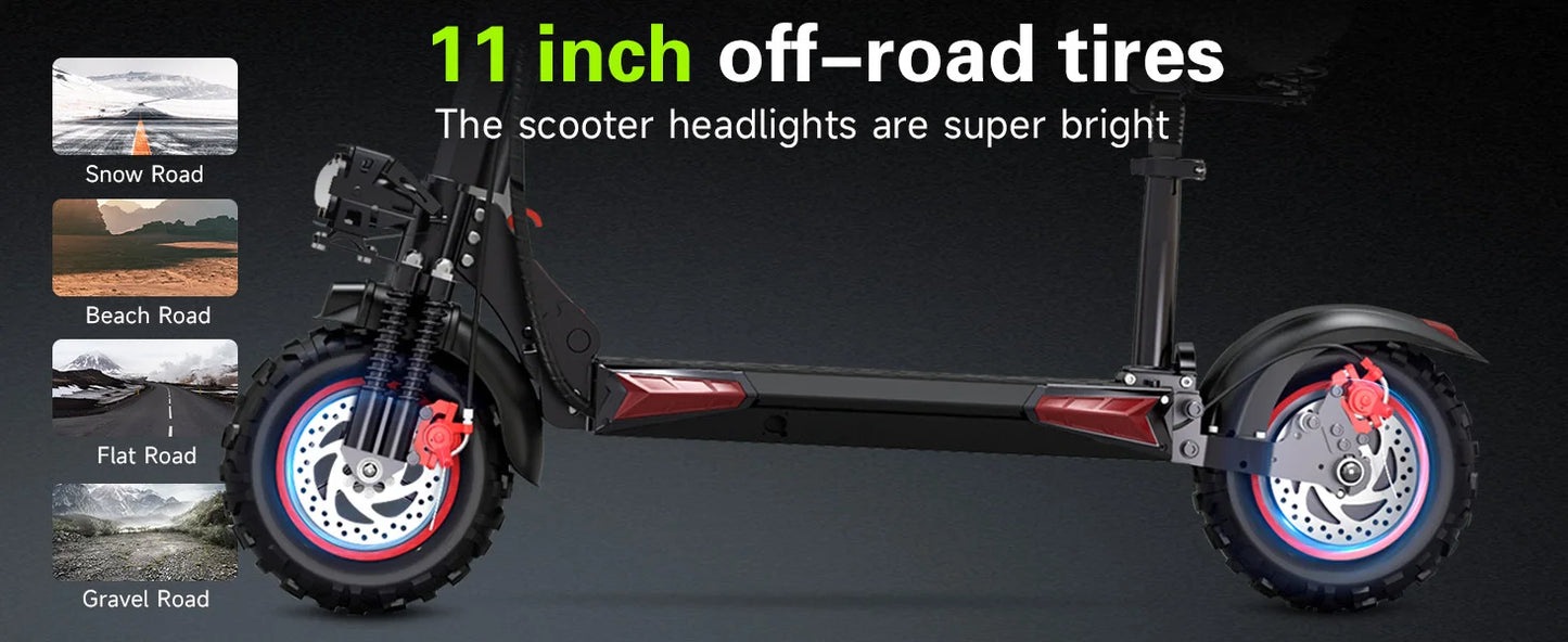 FREEBOY J11 PLUS Adult Electric Scooter 1200W Motor 48V 21AH Folding E-Scooter 11 Fat Tire E-Mountain Scooter