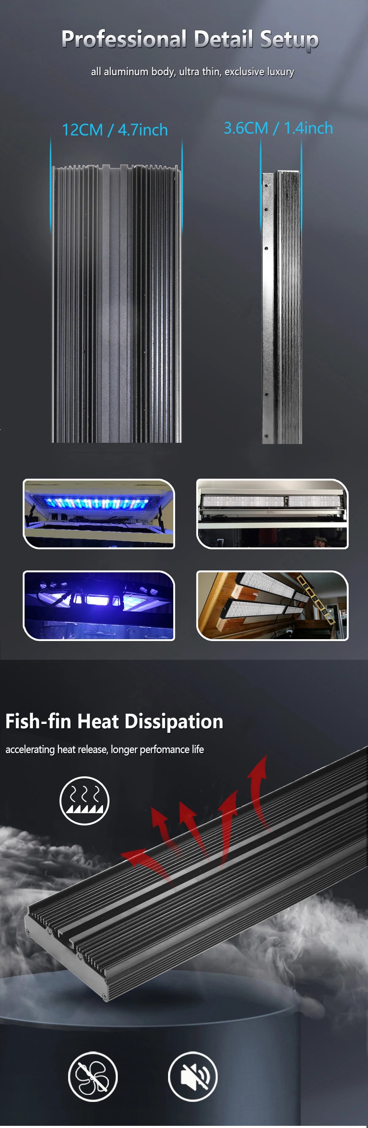 NEW Popbloom WiFi Aquarium LED Lighting, Marine Aquarium Lamp for 60CM/24" Reef Corals SPS/LPS Saltwater Fish Tank Light H54