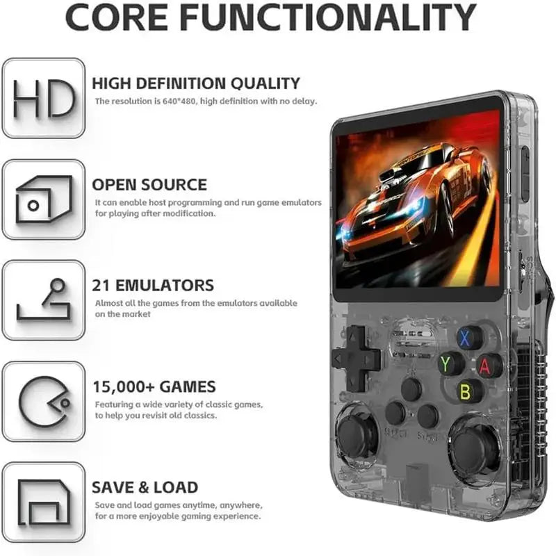 R36s Handheld Retro Game Console, 1 Count Rechargeable Portable Pocket Game Console with 3.5-inch IPS Screen, Linux System Game