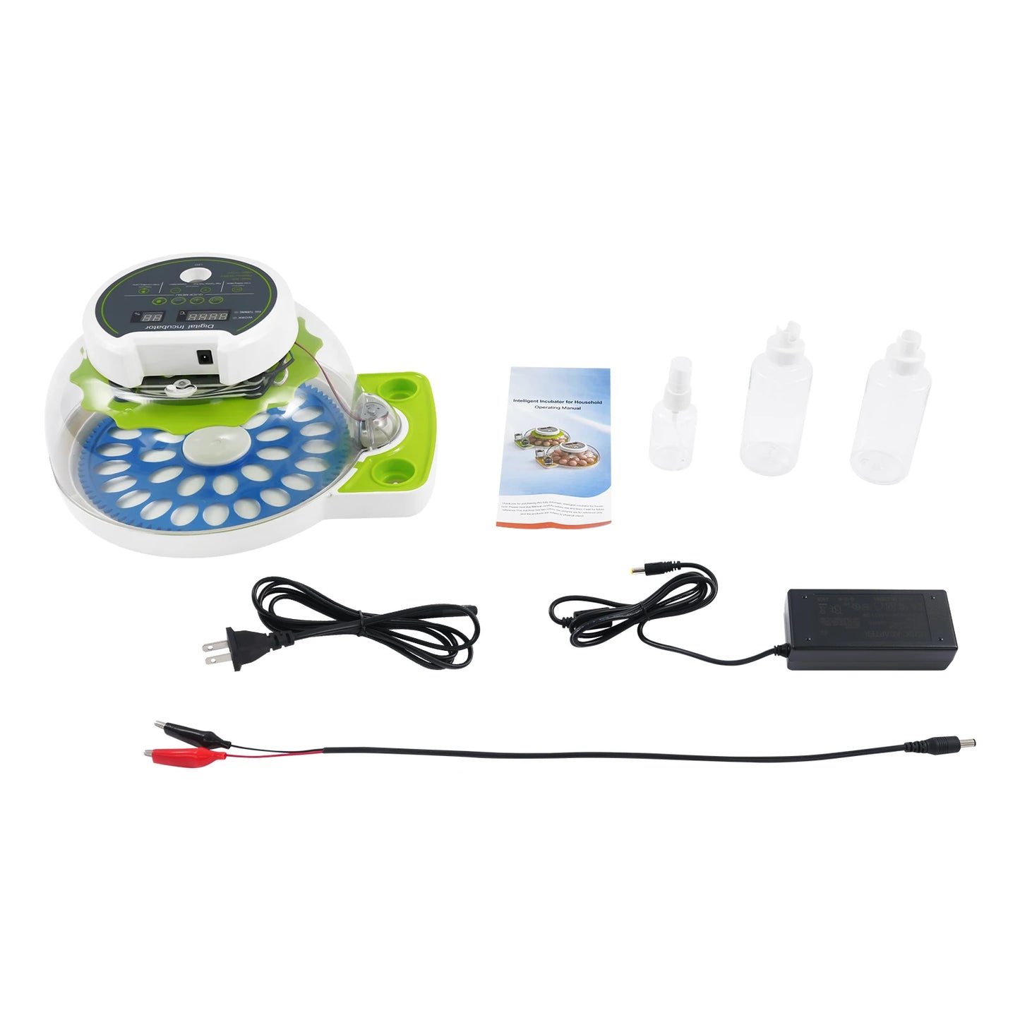 Quail Egg Incubator 33-Egg Automatic Poultry Quail Incubator with Dual Power & LED Light for Home/Farm/School