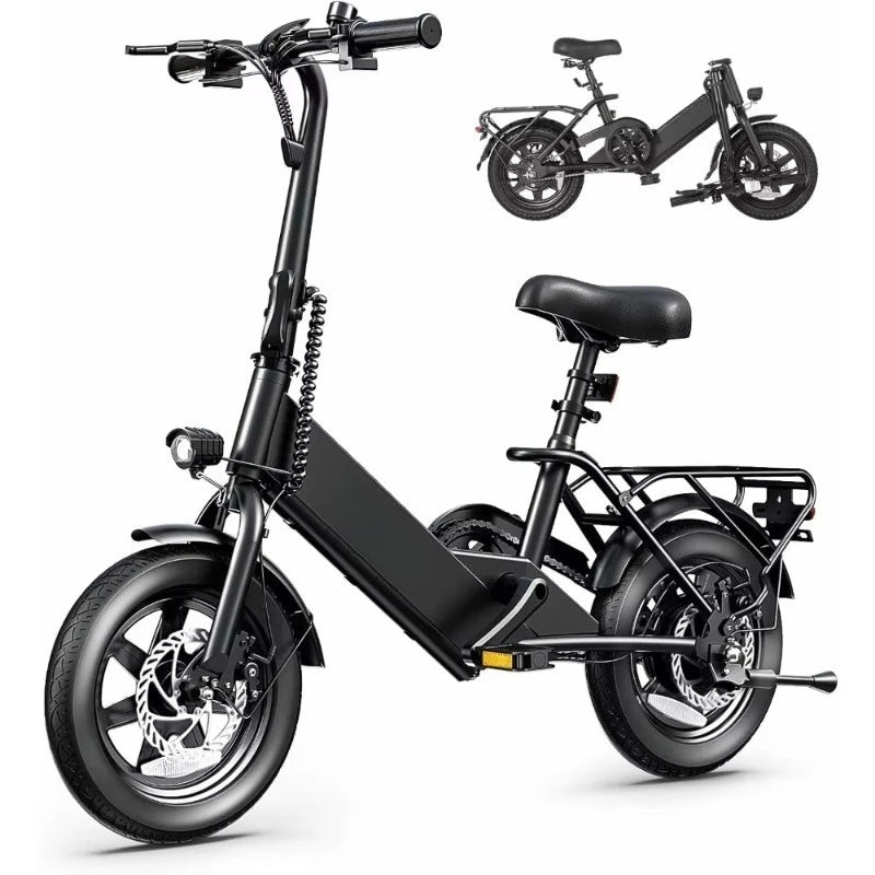 NEW Folding Electric Bicycle,Commuter City E-Bike ,3 Levels Assist, Dual Disc Brakes,14/16" Foldable ebike with Pedals