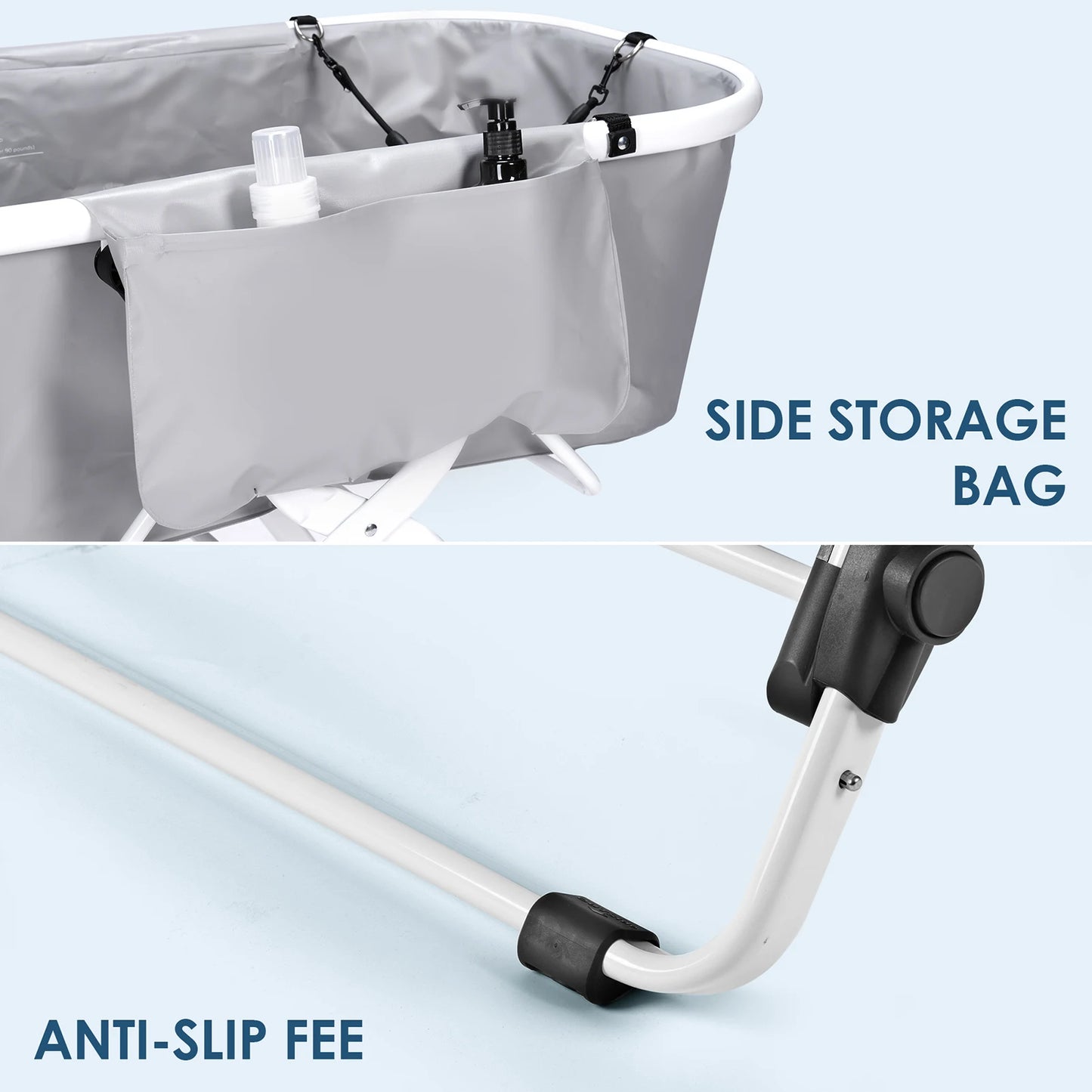Portable Dog Bath Tub Collapsible Pet Bathtub Space Saving Adjustable Height Pet Bathing Tub with Shower Hole for Cats and Dogs