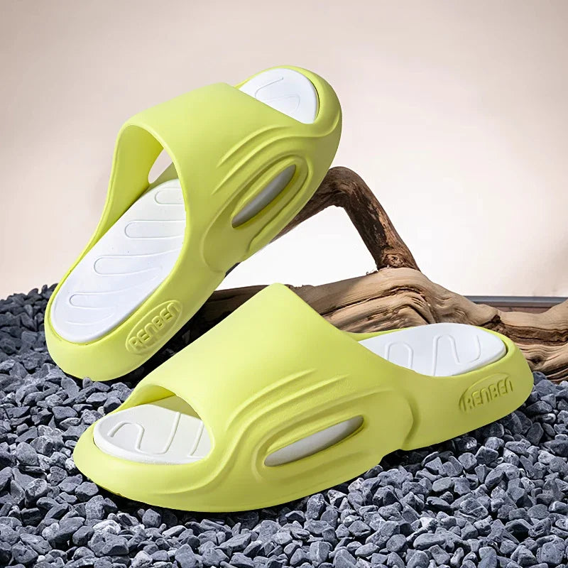 Shock Absorption Summer Slippers for Men & Women EVA Soft Bottom Thick Sole Indoor/Outdoor Slides Beach Casual Shoes Comfortable