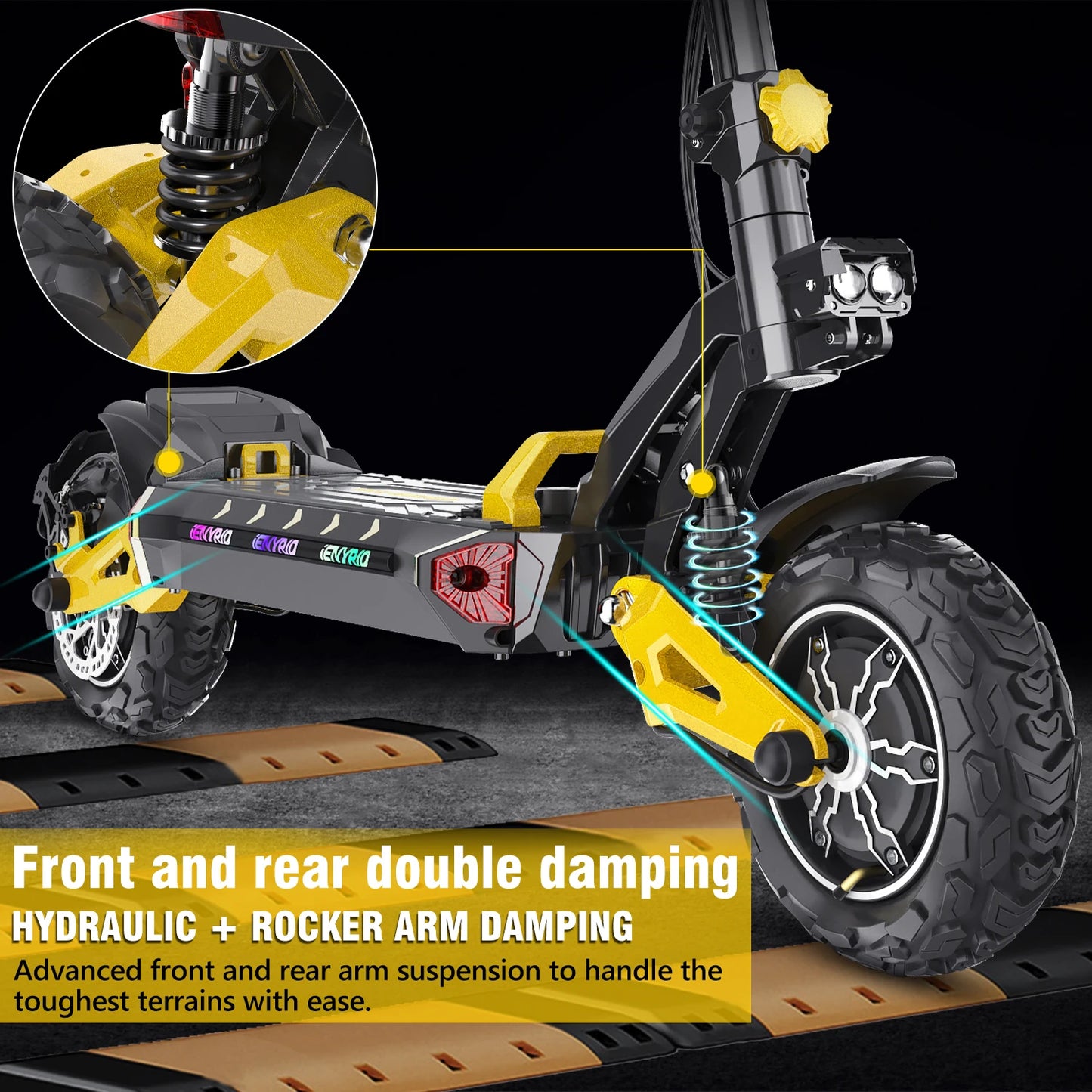 IENYRID ES60 Electric Scooter, 2*1200W Dual Motor, 48V 23Ah Battery, 11-inch Tire, 60km/h Max Speed, 70km Range, Hydraulic Brake