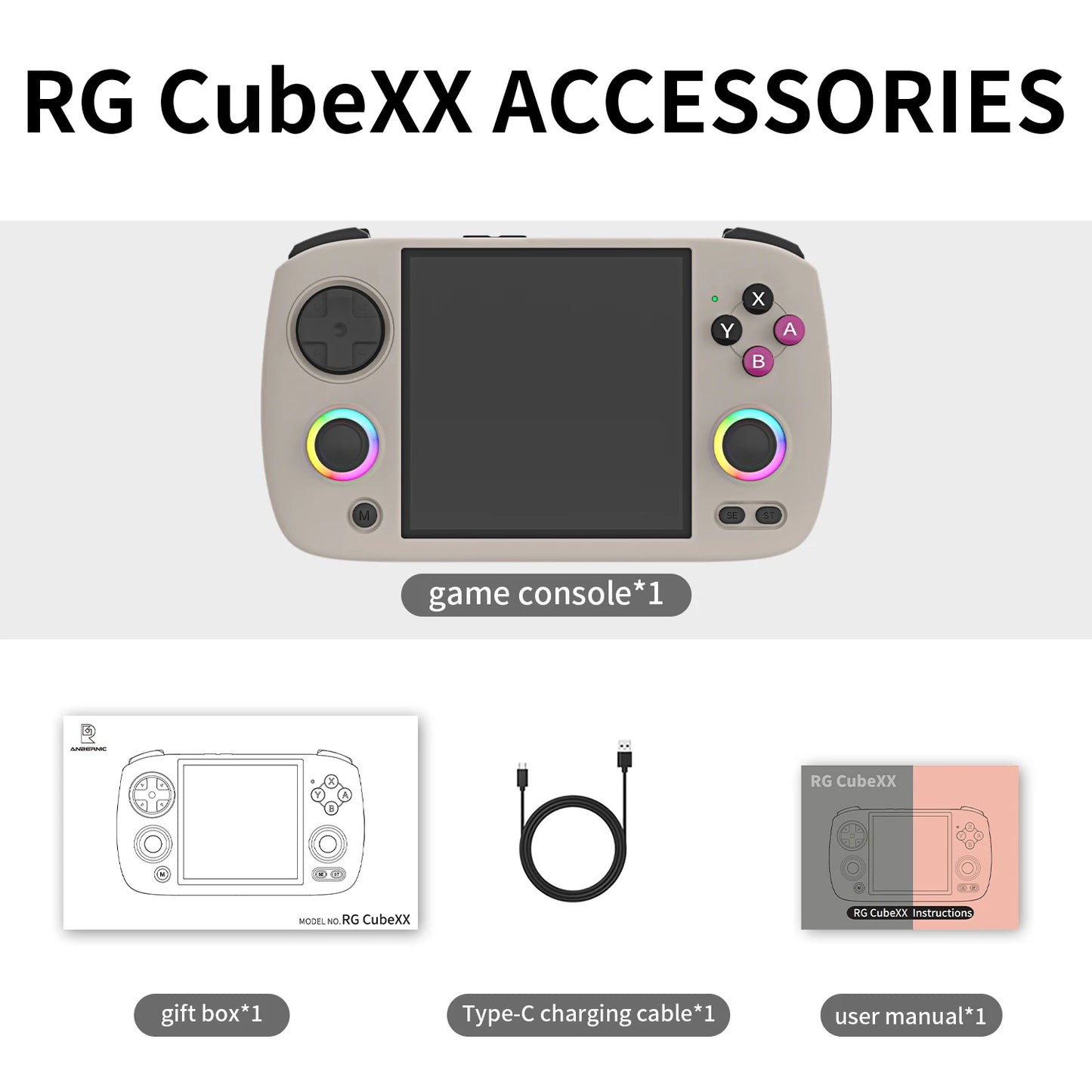 ANBERNIC RG CubeXX & RG40XX H & RG35XX H Retro Handheld Game Console H700 Linux 64-bit 5000 Video Games Supports WIFI Bluetooth