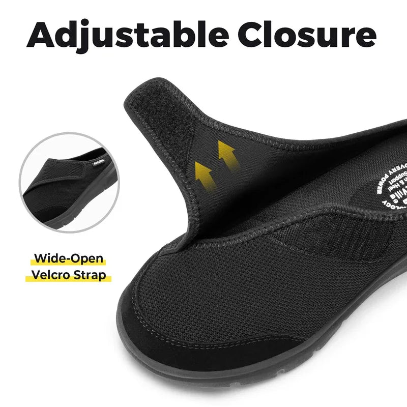 Orthopedic Slippers for Women Wide Fleece Lined Clogs with Arch Support Recovery Pedic Shoes Comfortable Slip-On Footwear