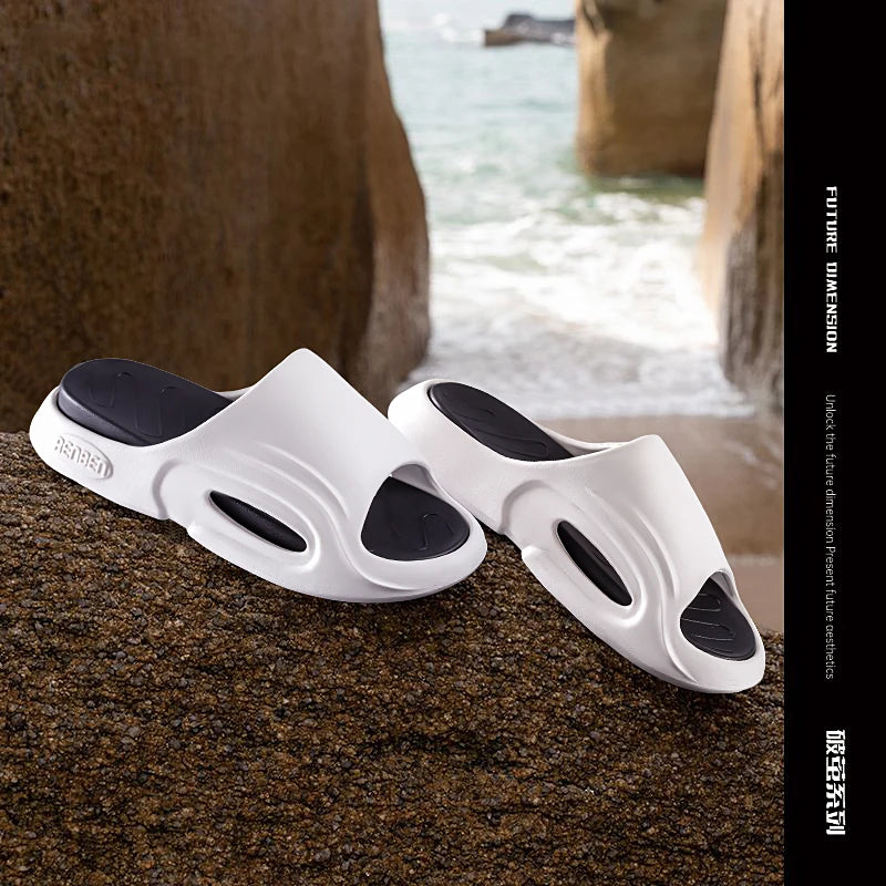 Shock Absorption Summer Slippers for Men & Women EVA Soft Bottom Thick Sole Indoor/Outdoor Slides Beach Casual Shoes Comfortable