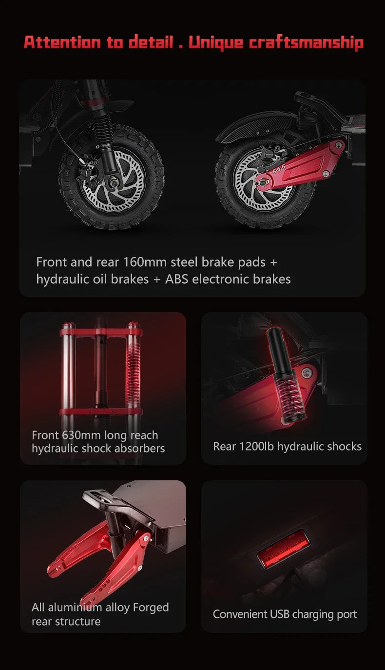Boyueda S5 Electric scooter 6000WMotor 60v38AH Battery 11 Inch AdultOff-road Escooters 85km/h DoubleDrive Version E-5cooter
