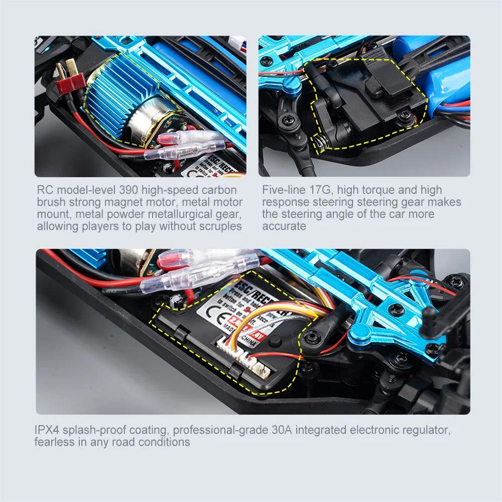 16102 1:16 Rc Car With Led Light 4WD 50km/h Off-road Vehicle High Speed Drift Car For Kid Vs Wltoys Boys Kids Birthday Gifts