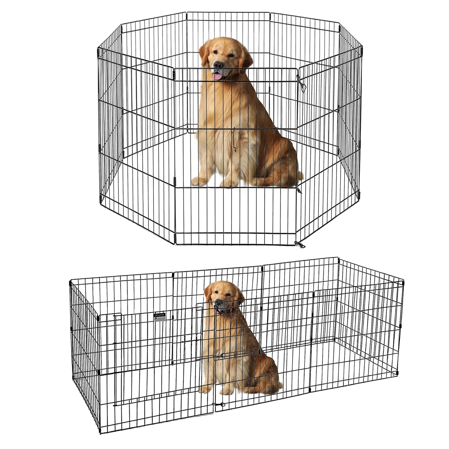 Foldable Metal Dog Playpen for Indoor/Outdoor, Pet Dog Fence Exercise, Pet Puppy Playpen Cage for Yard, Easy Assemble Cat House