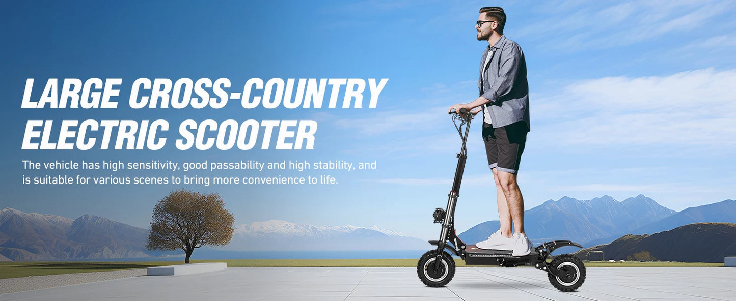 6000W High Power Adult Electric Scooter Off-Road Commute Foldable 60V 38Ah Large Battery 60 Miles Range 50 Mph Fast E-Scooter