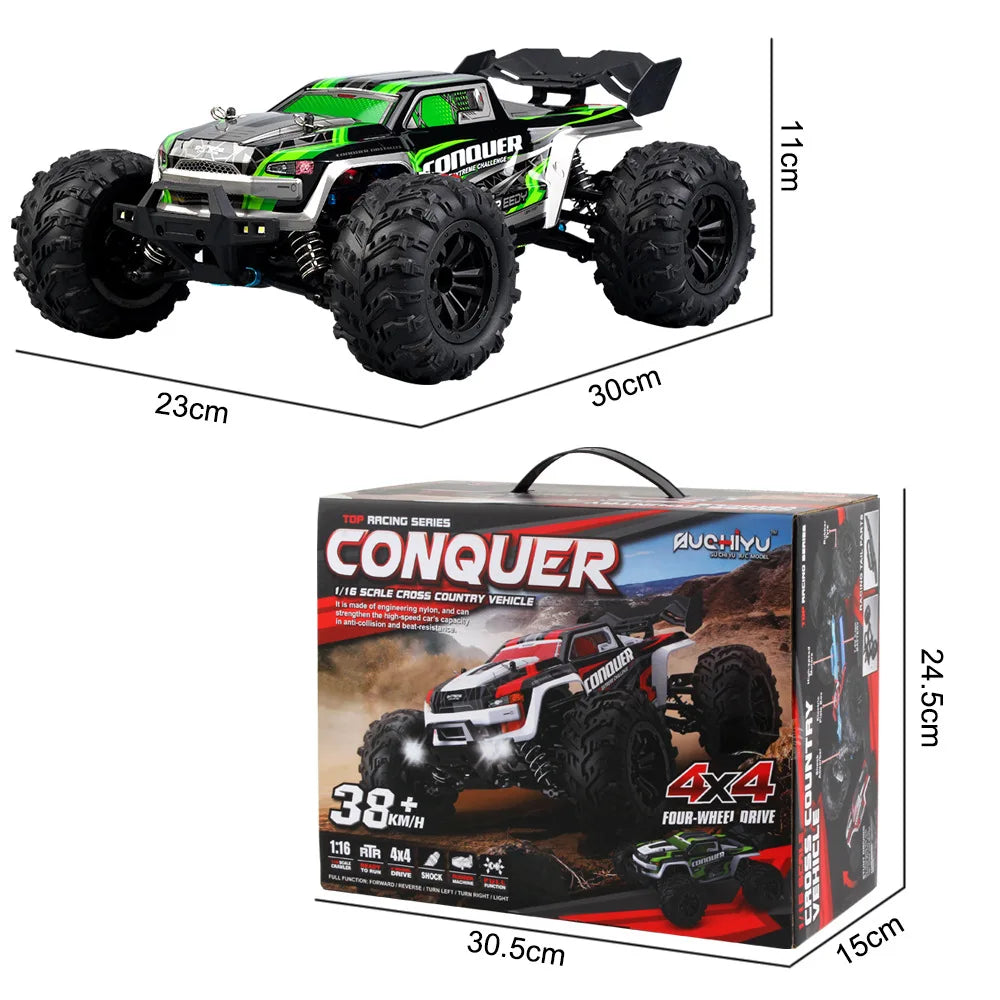 16102 1:16 Rc Car With Led Light 4WD 50km/h Off-road Vehicle High Speed Drift Car For Kid Vs Wltoys Boys Kids Birthday Gifts