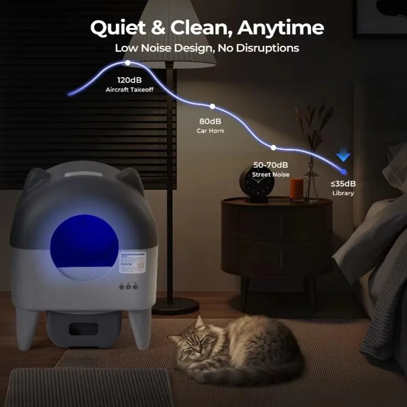Lunapurr Self Cleaning Litter Box,Large Capacity Automatic Cat Litter Box Self Cleaning for Cats, App Control,Safety Protection