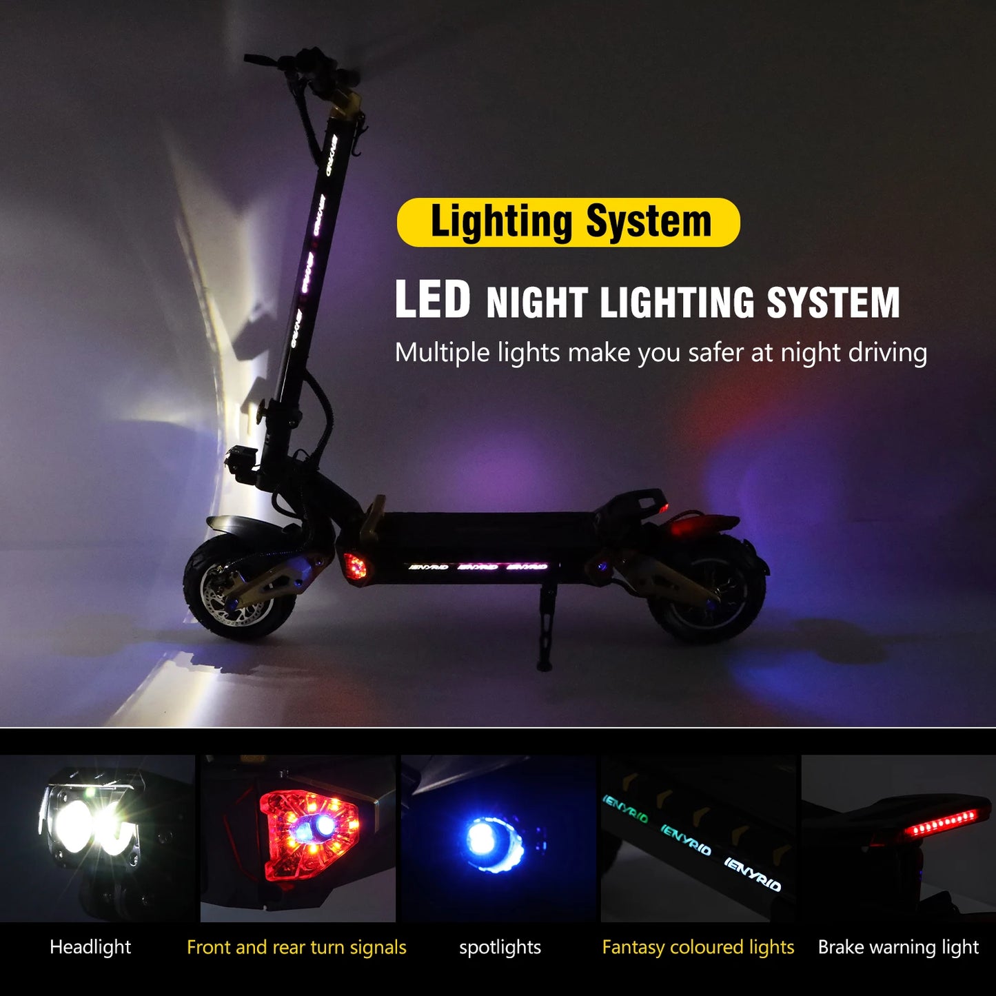 IENYRID ES60 Electric Scooter, 2*1200W Dual Motor, 48V 23Ah Battery, 11-inch Tire, 60km/h Max Speed, 70km Range, Hydraulic Brake