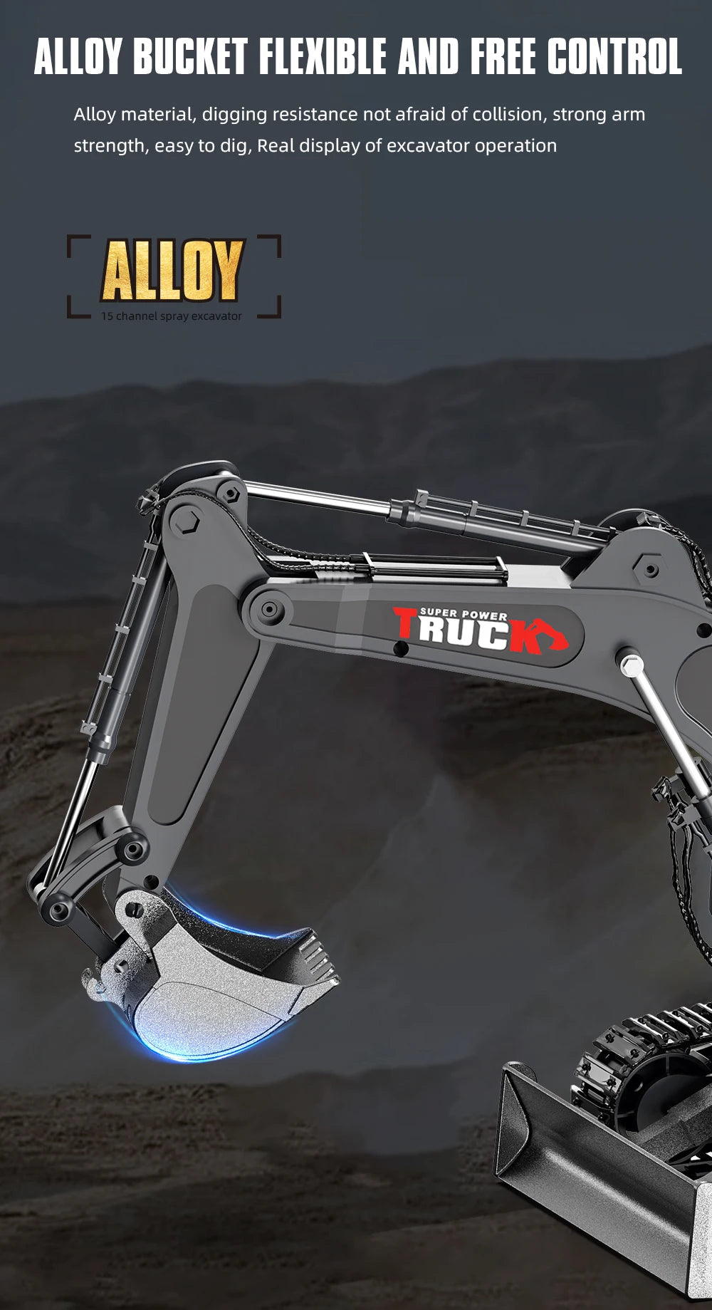 Alloy Excavator Rc Cars Trucks 17CH Dumper Remote Control Car Tractor 1/18 Engineering Electric Vehicles for Kids Boys Children