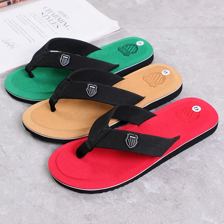 Men's Casual Flip Flops Fashion Beach Shoes Men Summer Non-Slip Flat Slides Mens Slippers Indoor House Shoes Man Male Slipper