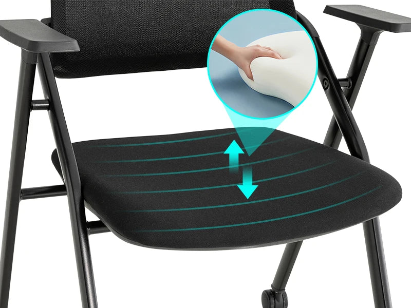 20-Pack Stackable Conference Room Chairs, Folding Office Chairs with Removable Wheels and Mesh Back