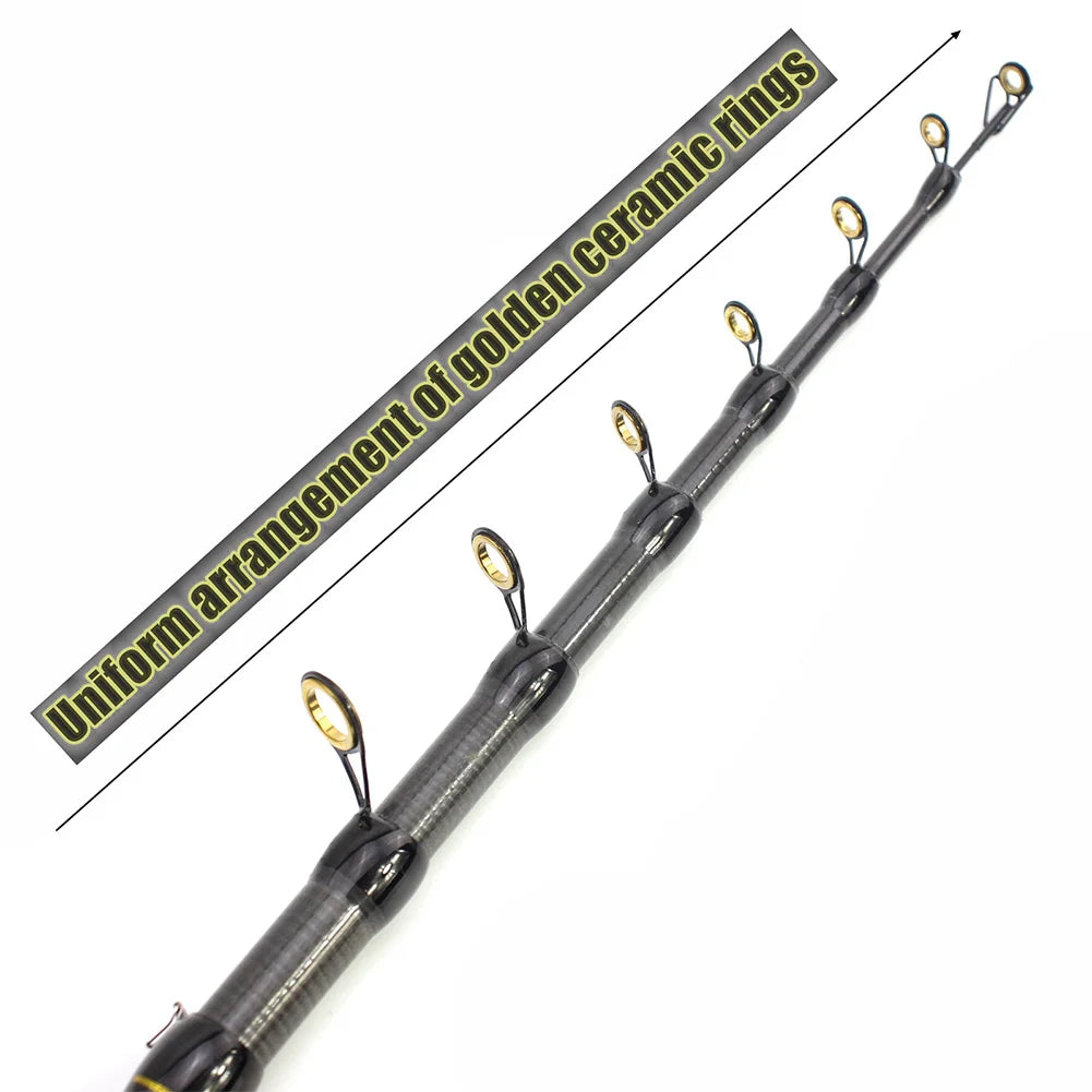 1.8m/2.1m Fishing Rod Portable Ultra Short Sea Rod Carbon Shrink Mini Long Casting Fishing Accessories Carbon Fiber Material