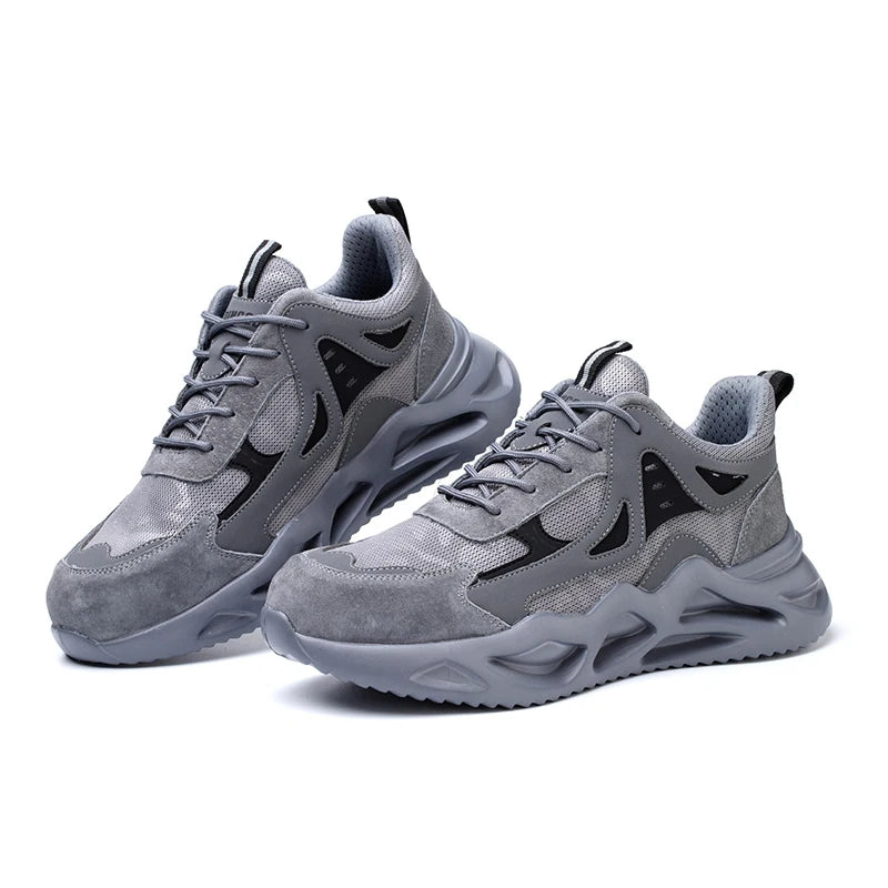 Men's Comfortable Soft-Soled Smash and Puncture Resistant Work Shoes