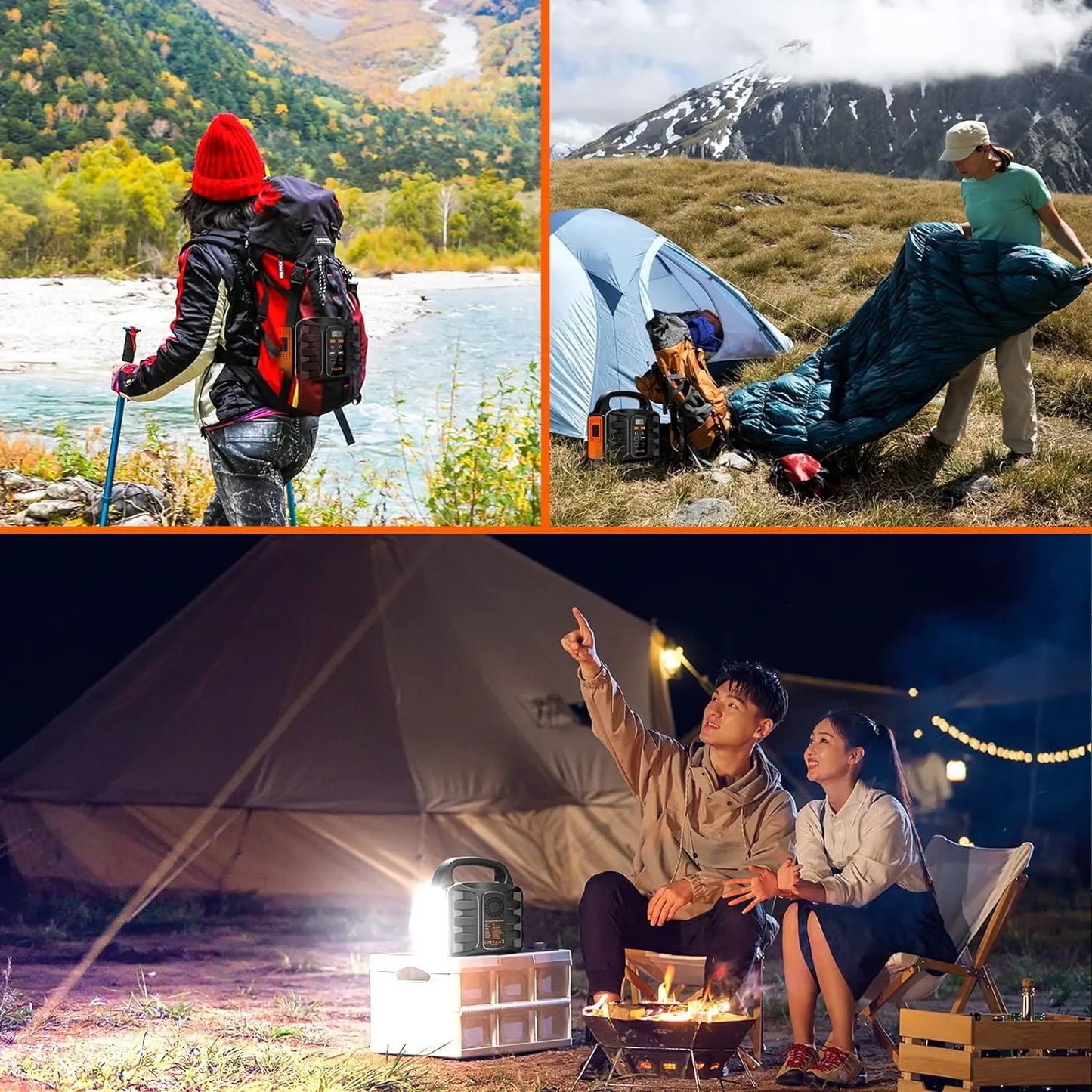 Portable Power Station,155Wh 42000mAh Outdoor Solar Generator with 110V/150W(Peak 200W) AC Outlet and USB-C PD(30W) Port,Power