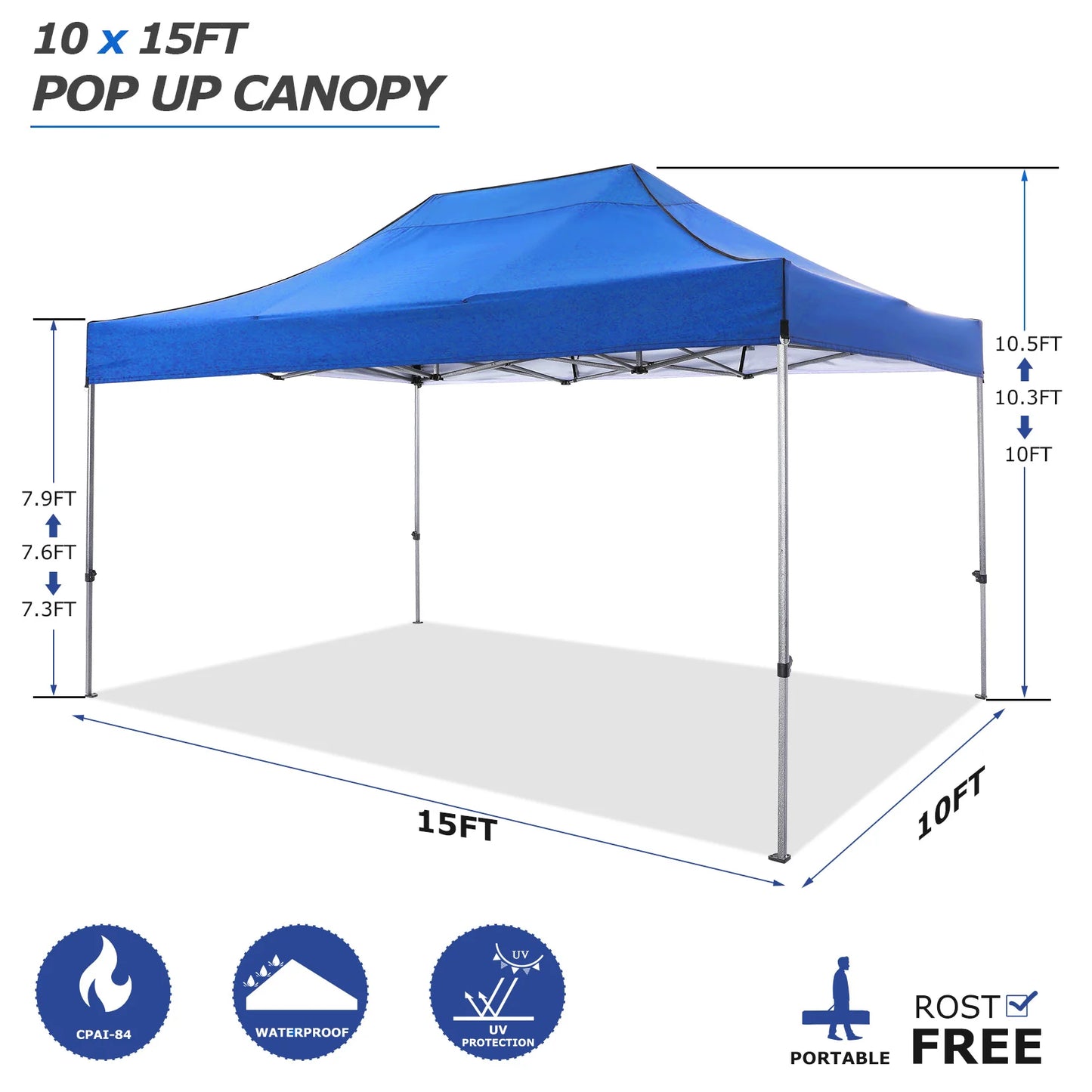 10x15 Heavy Duty Pop up Canopy Tent with 4 sidewalls Commercial Outdoor Canopy Wedding Party Tents for Wedding All Season Gazebo