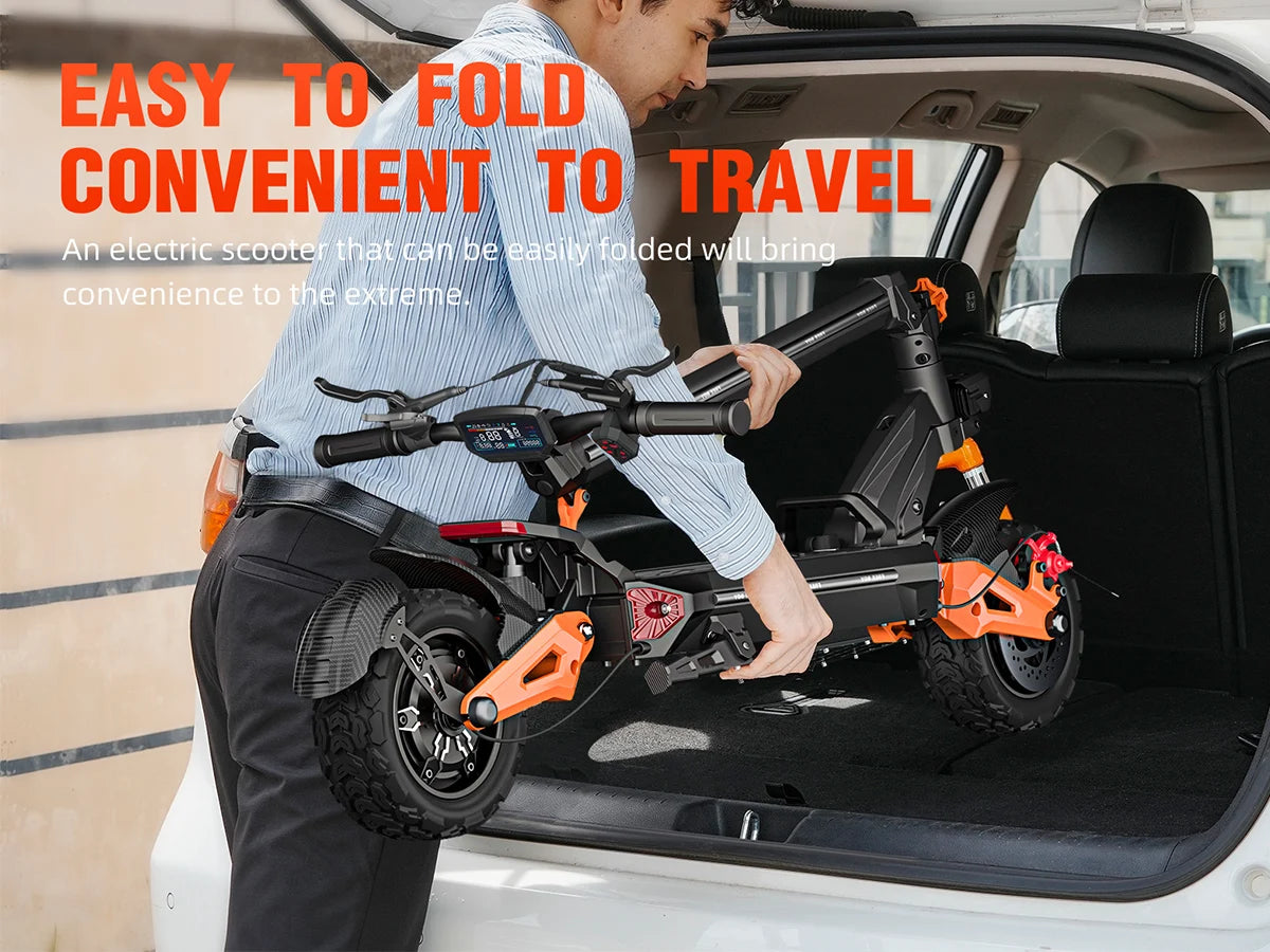 Powerful Dual Motor Electric Scooter for Adults 6000W, 55Miles Range, 11'' Off-road Tires, Fast Electric Scooter 50Mph