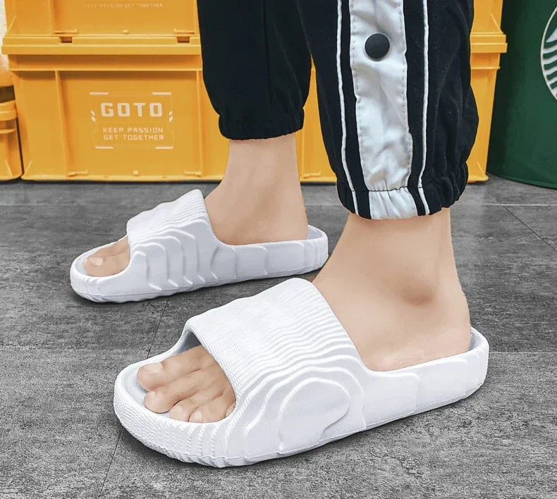 Soft Home Slippers Couple Summer Indoor Skid Proof Bathroom Slippers Sandals Hotel Solid Color Men Women Flip Flops Flat Shoes