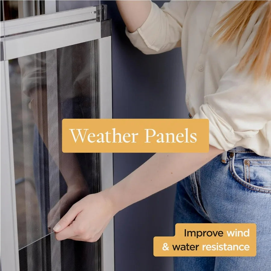 V2 Patio Pet Door Screen Insert Panel for Sliding Doors with UV Resistant Mesh and Locking Magnetic Mechanism Fits Door Track H