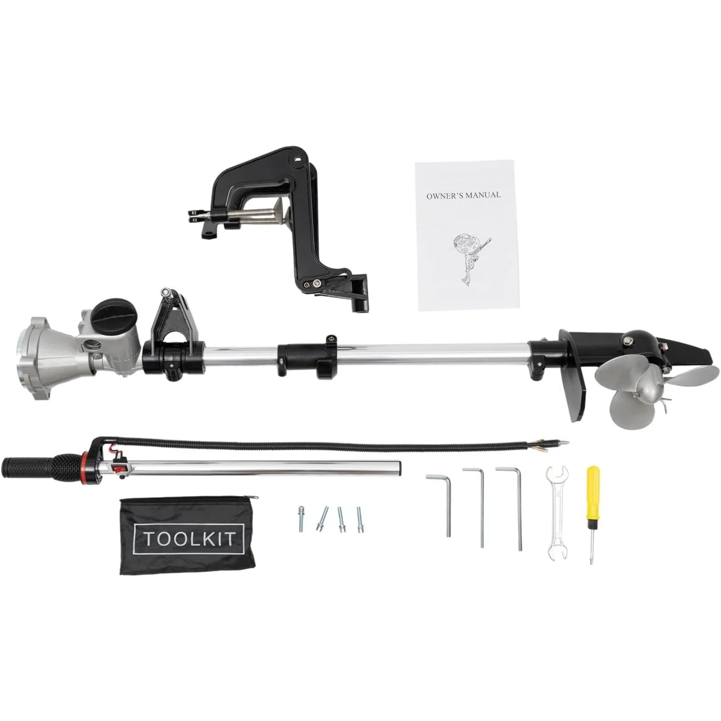 4-Stroke 4HP Boat Outboard Motor 53.2CC, Boat Engine with Air Cooling System for Inflatable Boats, Fishing Boats