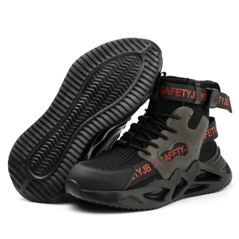 Lightweight Men Safety Shoes Steel Toe Work Sneakers Anti-smash Protective Shoes Anti-smash Anti-puncture Indestructible Shoes