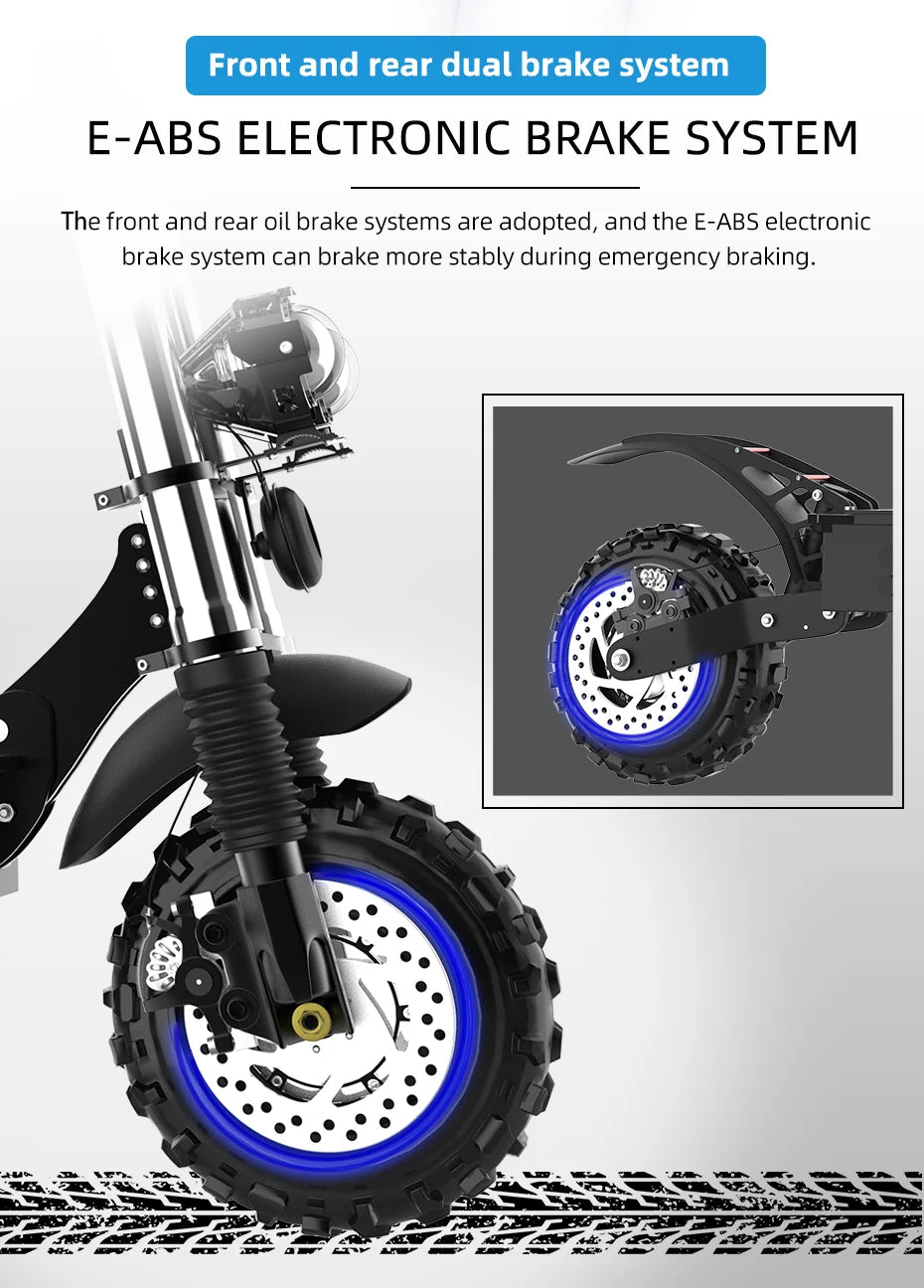 11inch Off Road Electric Scooter Dual Motor 85km/h Electric Scooter Adult 72V 6000W Powerful Electric Kick Scooter for Adults