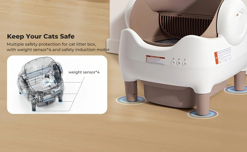 Lunapurr Self Cleaning Litter Box,Large Capacity Automatic Cat Litter Box Self Cleaning for Cats, App Control,Safety Protection