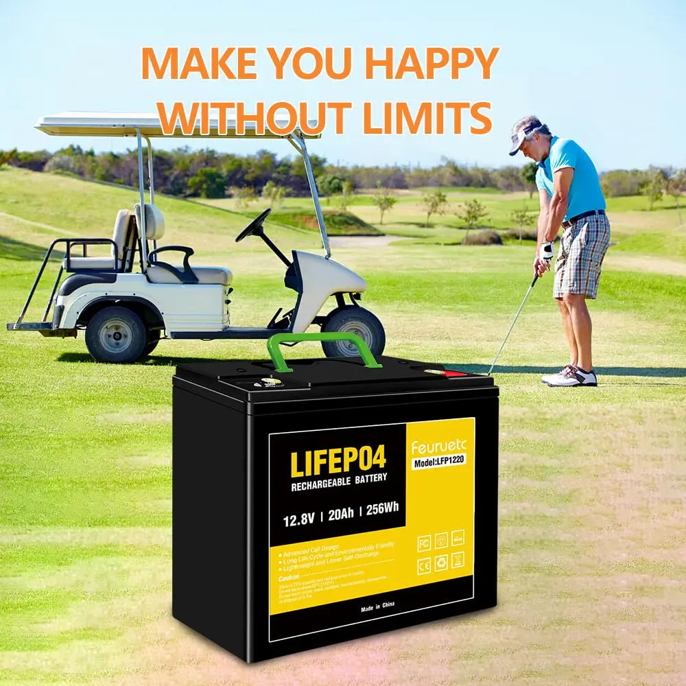 12V 20Ah LiFePO4 Lithium Battery, 4000+ Cycles, Maintenance-Free Battery for Camping, Fish Finder, Scooter, Security System