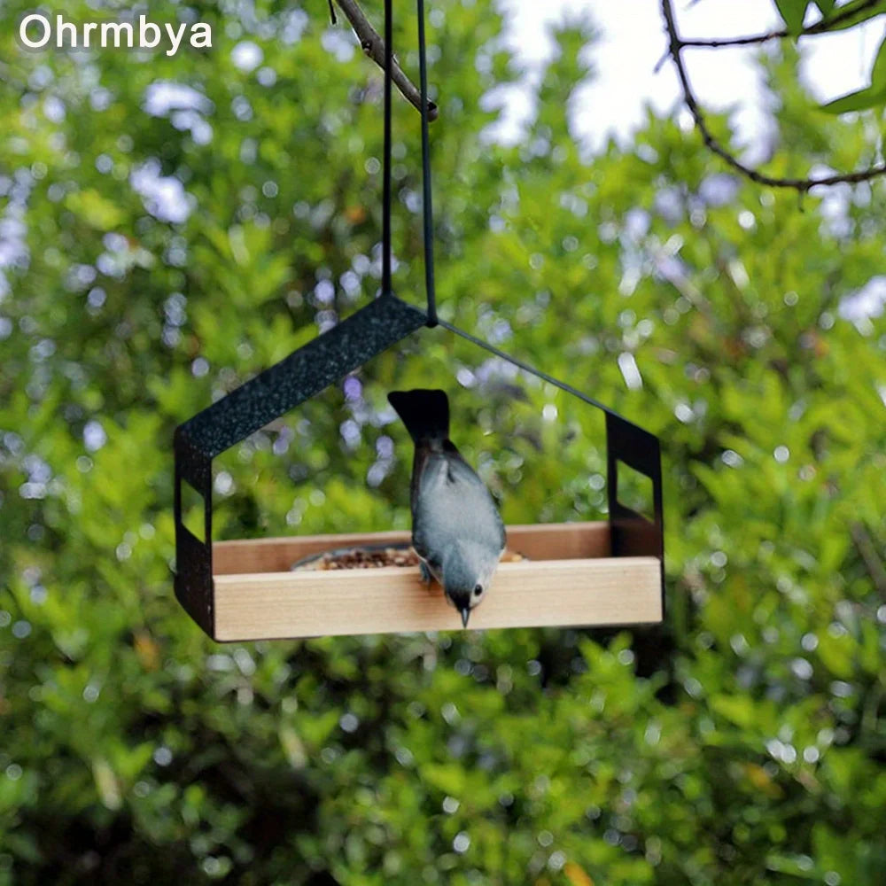 1PC Outdoor gardening, Metal house Modern bird feeder garden decoration, hummingbird feeder, hanging bird house