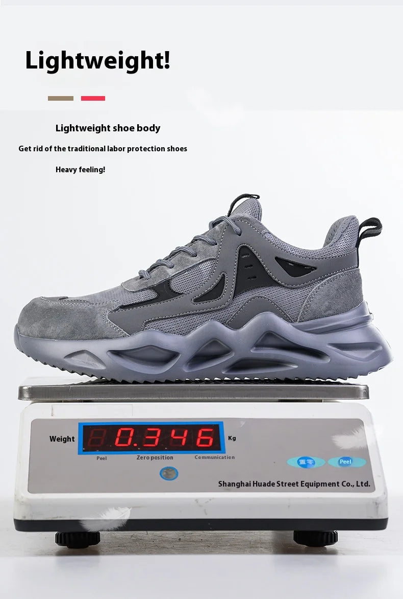 Men's Comfortable Soft-Soled Smash and Puncture Resistant Work Shoes